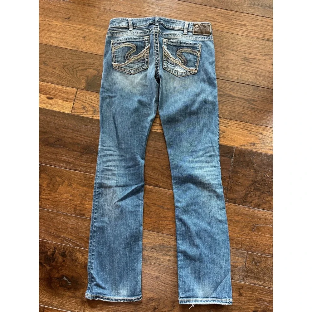 Silver Jeans Co Berkley Womens 30x32 Distressed Bootcut Jeans Blue L93055JP278